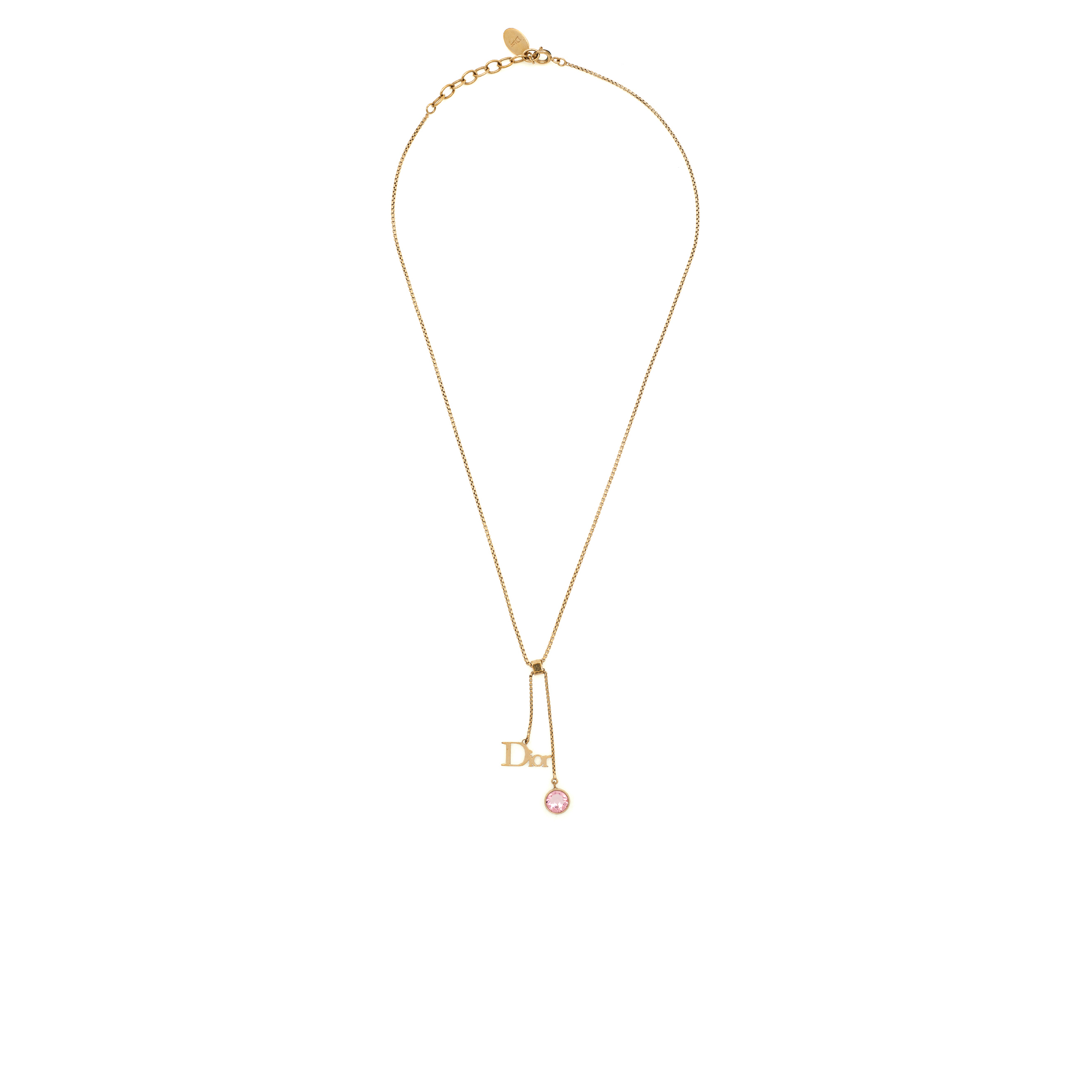 DIOR PINK CRYSTAL GOLD TONE NECKLACE N3052WOMCY_D03S